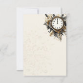 Black & Gold Silvester Hochzeit RSVP Karte (Rückseite)