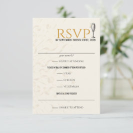 Black & Gold Silvester Hochzeit RSVP Karte
