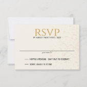 Black & Gold Silvester Hochzeit RSVP Karte (Vorderseite)
