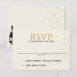 Black & Gold Silvester Hochzeit RSVP Karte