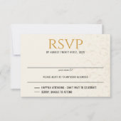 Black & Gold Silvester Hochzeit RSVP Karte (Vorderseite)