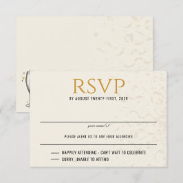 Black & Gold Silvester Hochzeit RSVP Karte