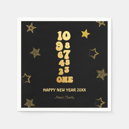 Black Gold Silvester Party Serviette (Vorderseite)