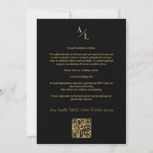 Black & Gold Simple Classic 6 Multi-Fotos Collage Save The Date (Rückseite)