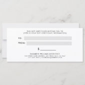 Black Gold Simple Modern Gift Certificate (Rückseite)