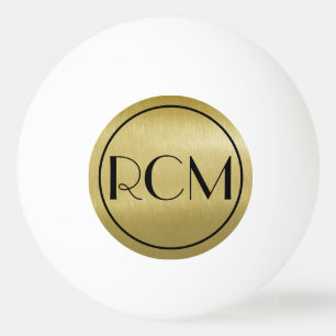 Black Gold Simple Sophisticed Monogram   Tischtennisball