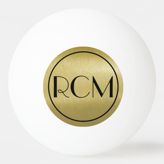 Black Gold Simple Sophisticed Monogram   Tischtennisball (Vorderseite)