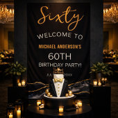 Black Gold Sixty Birthday Sign Banner