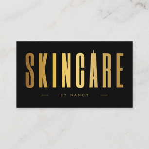 Black & Gold Skincare Minimalistisch Visitenkarte