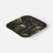 Black Gold Skull Modernes Adult Halloween-Party Pappteller (Gewinkelt)