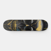 Black & Gold Skull - Numb Skulls Design Skateboard (Horizontal)
