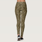 Black & Gold #Snake Skin Wild Animal Print Leggings (Rückseite)