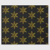 Black Gold Snowflake Urlaub Geschenk Geschenkpapier (Flach)