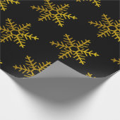 Black Gold Snowflake Urlaub Geschenk Geschenkpapier (Ecke)