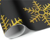 Black Gold Snowflake Urlaub Geschenk Geschenkpapier (Rolleneckpunkt)