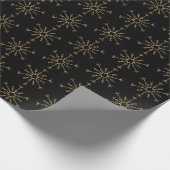 Black Gold Snowflake Wrapper Geschenkpapier (Ecke)