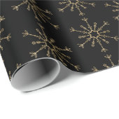 Black Gold Snowflake Wrapper Geschenkpapier (Rolleneckpunkt)