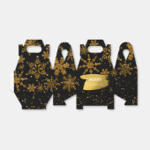 Black & Gold Snowflakes Stars Frohe Weihnachten Geschenkschachtel (Ungefaltet)