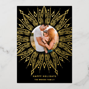 Black & Gold Sonnenbrille Bilderrahmen Deko Foto Folien Feiertagskarte