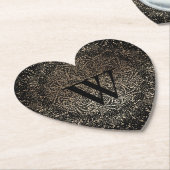 Black Gold Sparkle Snowflake Monogram Untersetzer (angewinkelt)