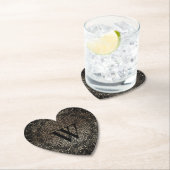 Black Gold Sparkle Snowflake Monogram Untersetzer (Vor Ort)