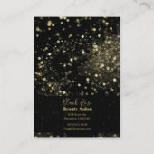 Black & Gold Sparkling Lights Glam Sparkle Glitzer Visitenkarte (Rückseite)