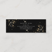 Black Gold Speck Hand Nail Salon Mini Visitenkarte (Rückseite)