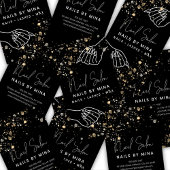 Black Gold Specks Hand Nail Salon Visitenkarte