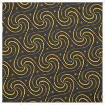 Black Gold Spirals Stars Unisex Muster Elegant