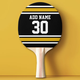 Black Gold Sports Jersey mit Ihrem Namen und Ihrer Tischtennis Schläger