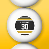 Black Gold Sports Jersey mit Ihrem Namen und Ihrer Tischtennisball