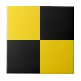 Black & Gold Square Box Stilvolles Muster Fliese