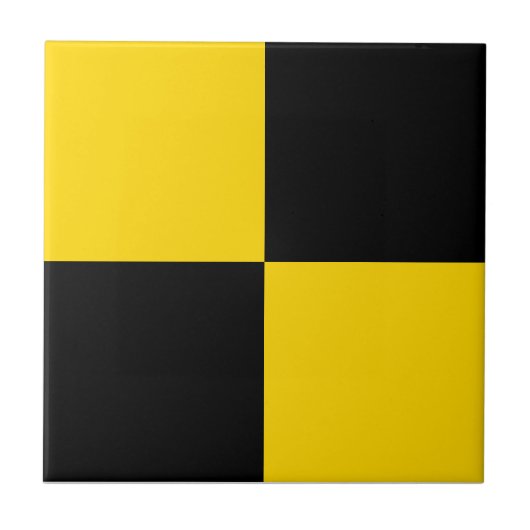 Black & Gold Square Box Stilvolles Muster Fliese (Vorderseite)