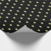 Black & Gold Star-Muster Weihnachten Geschenkpapier (Ecke)