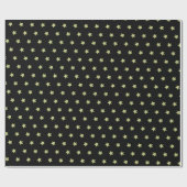 Black & Gold Star-Muster Weihnachten Geschenkpapier (Flach)