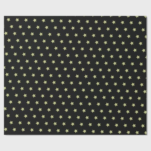 Black & Gold Star-Muster Weihnachten Geschenkpapier (Flach)