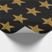 Black Gold Star Wrapper Geschenkpapier (Ecke)