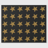 Black Gold Star Wrapper Geschenkpapier (Flach)