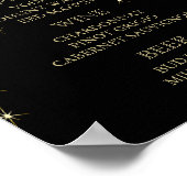Black & Gold Starlights mit Bars - Bar Menu Poster (Ecke)