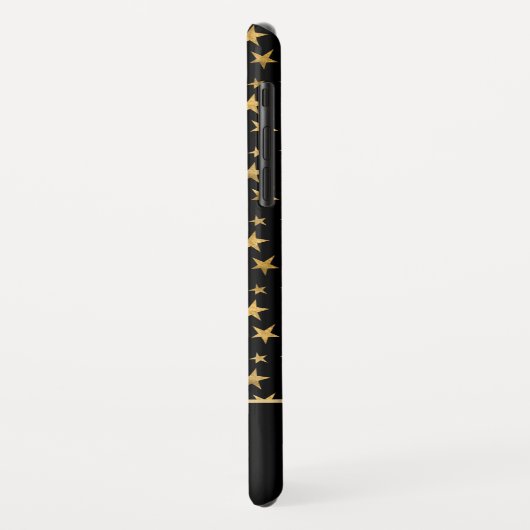Black - Gold Stars Celestial Monogram Case-Mate iPhone Hülle (Hinten/Links)