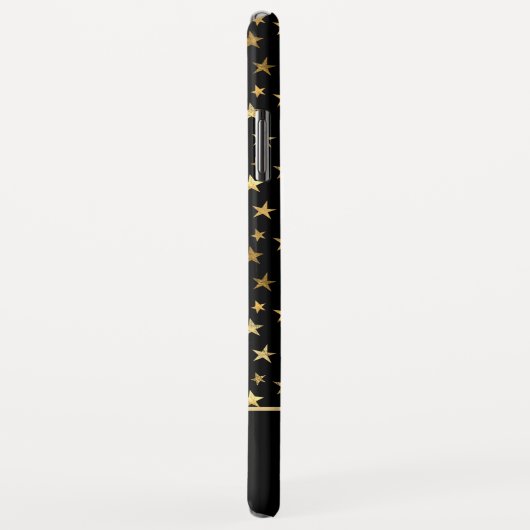 Black - Gold Stars Celestial Monogram Case-Mate iPhone Hülle (Hinten/Rechts)