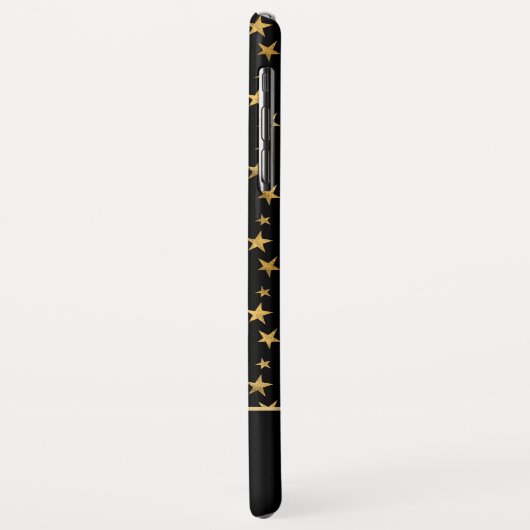 Black - Gold Stars Celestial Monogram Case-Mate iPhone Hülle (Hinten/Links)