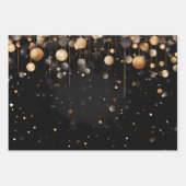 Black Gold Stars Geschenkpapier Set (Vorderseite 3)