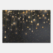 Black Gold Stars Geschenkpapier Set (Vorderseite 2)