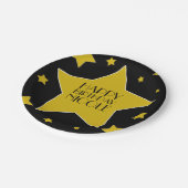 Black Gold Stars Hollywood Geburtsname Pappteller (Schrägansicht)