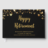 Black Gold Stars Jahre Dienstname Gästebuch (Vorderseite)