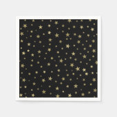 Black & Gold Stars Starry Night Celestial Party Serviette (Vorderseite)