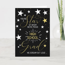 Black Gold Stars Typografie Karte