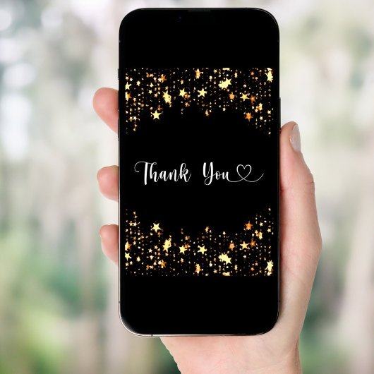 Black Gold Sterne Drehbuch danke Karte
