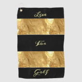 Black Gold Streifen Golfhandtuch (Vorderseite)